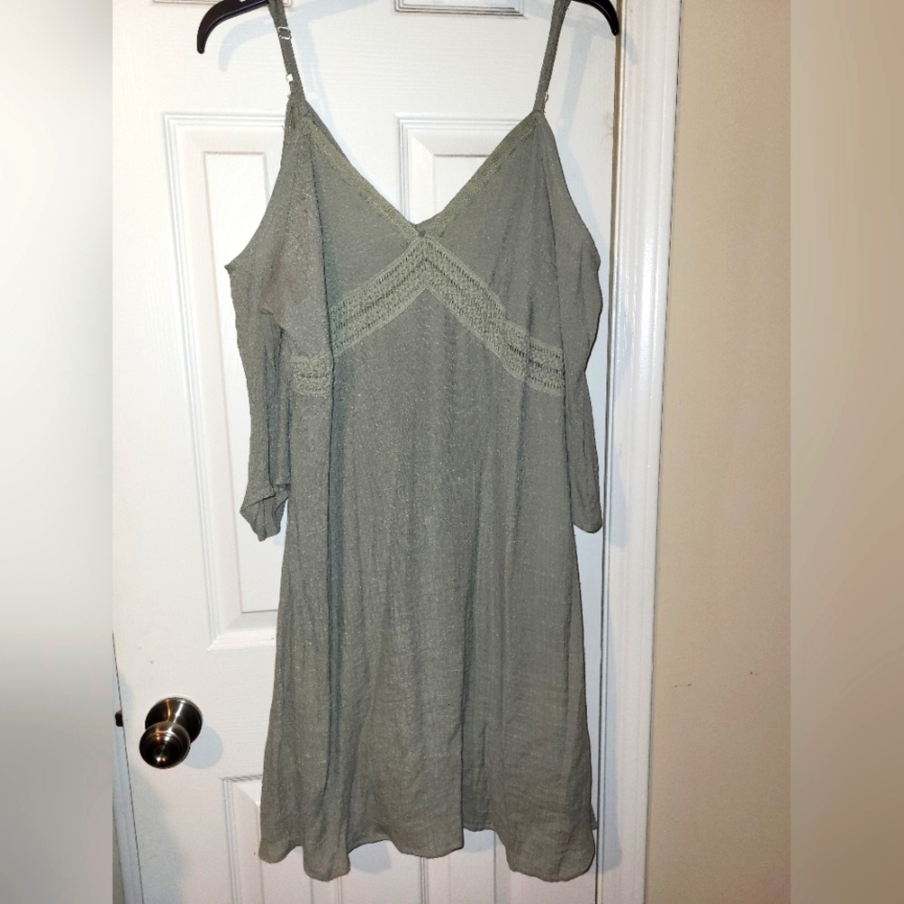 Long sleeve open shoulder dress